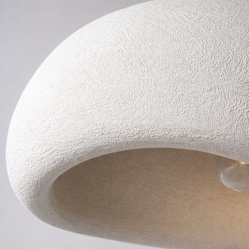 Suspension LED Wabi-Sabi Polystyrène Sculpté | Gris