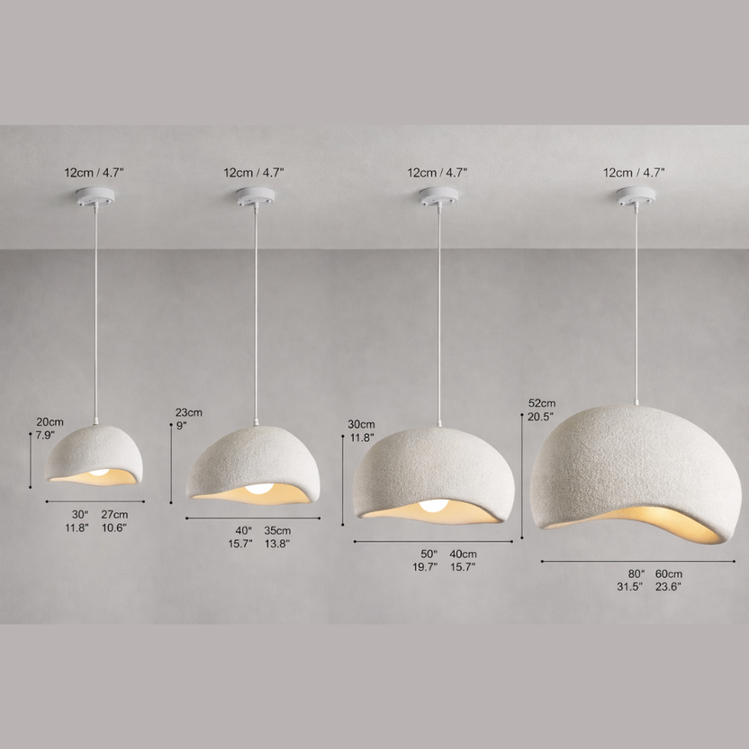 Suspension LED Wabi-Sabi Polystyrène Sculpté | Gris