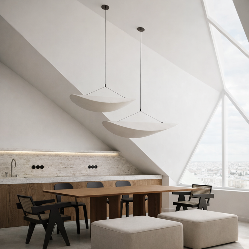 Suspension Japandi LED Dimmable Légère Équilibre | Hikariya