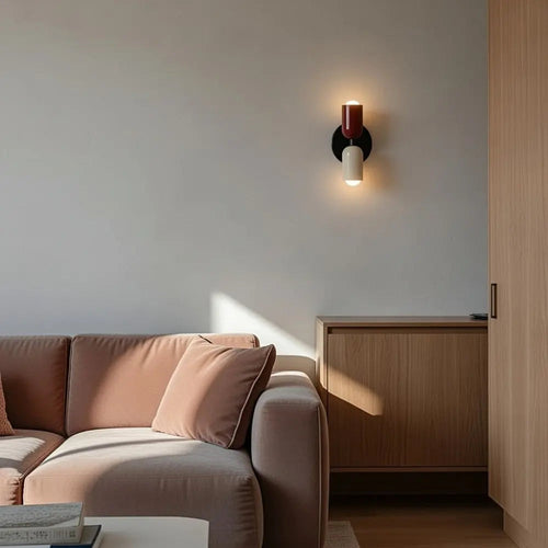 Lampe murale métal teinte pastel blanc chaud - ambiance chambre