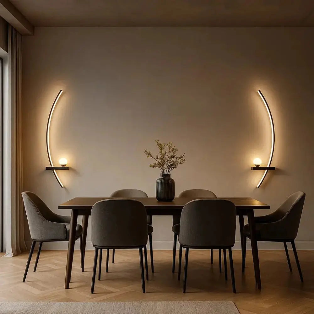 Raylume applique double arc lumière tricolore - chambre moderne
