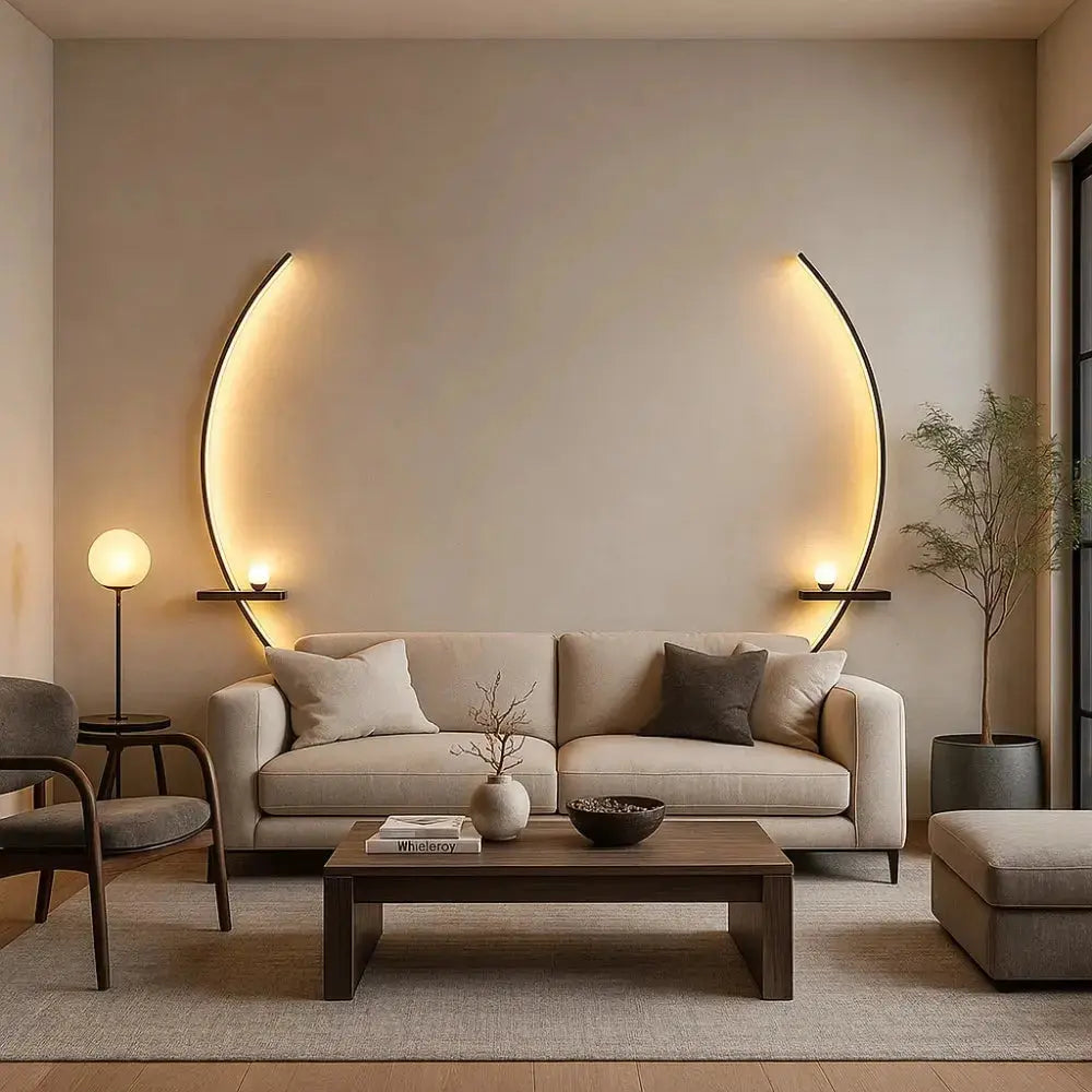 Raylume double arc lumineux blanc froid décoration murale contemporaine