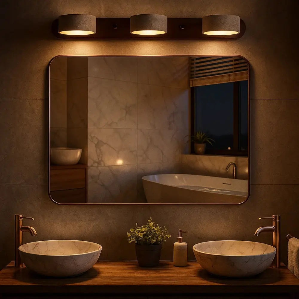 Solveta travertin éclairage miroir LED non éblouissant