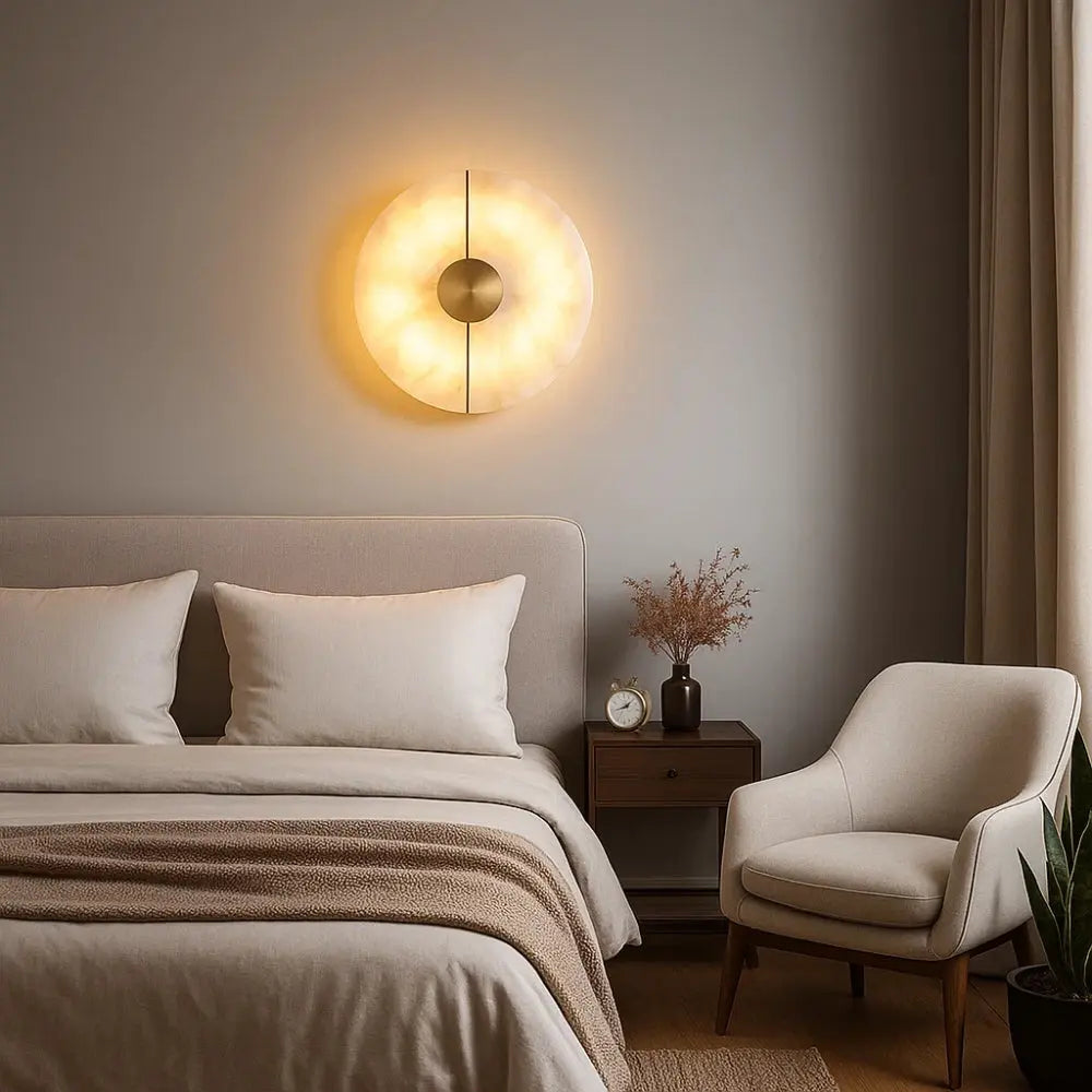 Marbélia applique marbre lumière neutre 4000K - couloir élégant