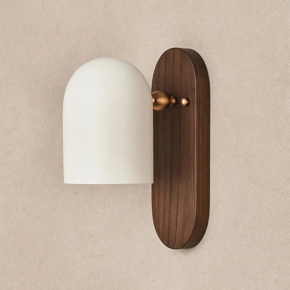 Applique murale bois noyer métal noir LED - Norevia vue principale