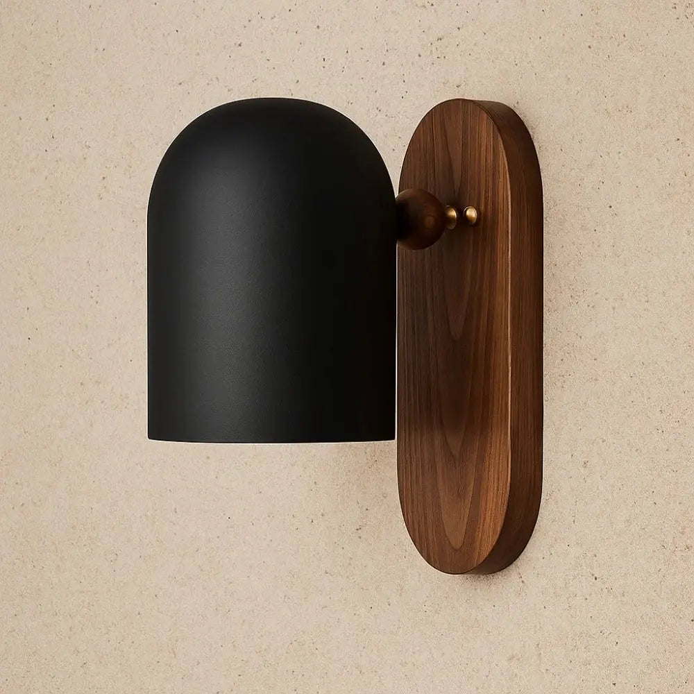 Applique bois noyer lumière chaleureuse tamisée - ambiance cosy