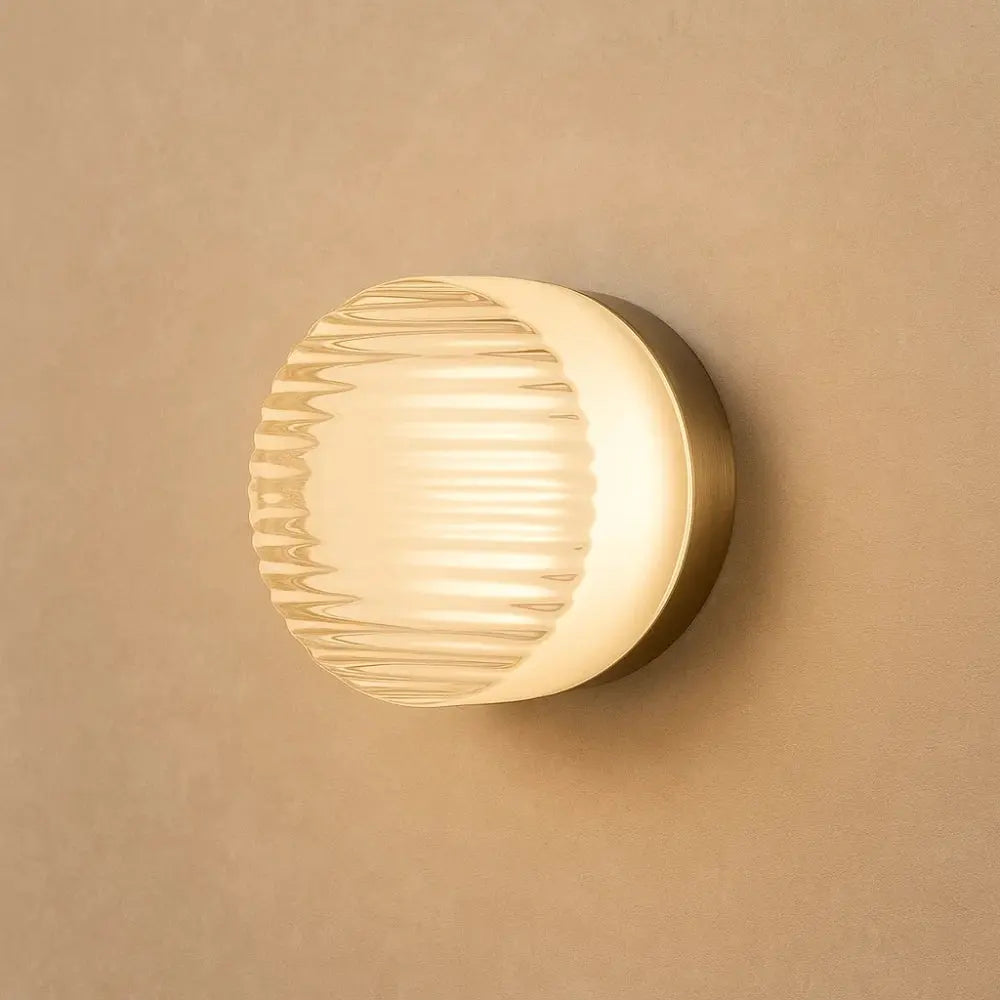 Applique murale verre sculpté LED blanc - Celiora vue principale