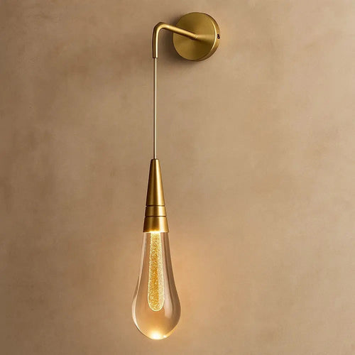 Applique murale goutte lumineuse cristal doré LED - Aurelia vue principale