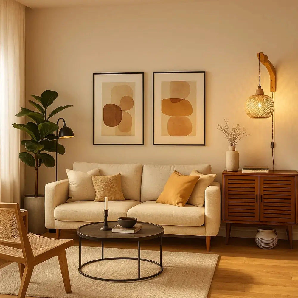 Bamora lanterne bambou tressé cordon ajustable - ambiance chambre
