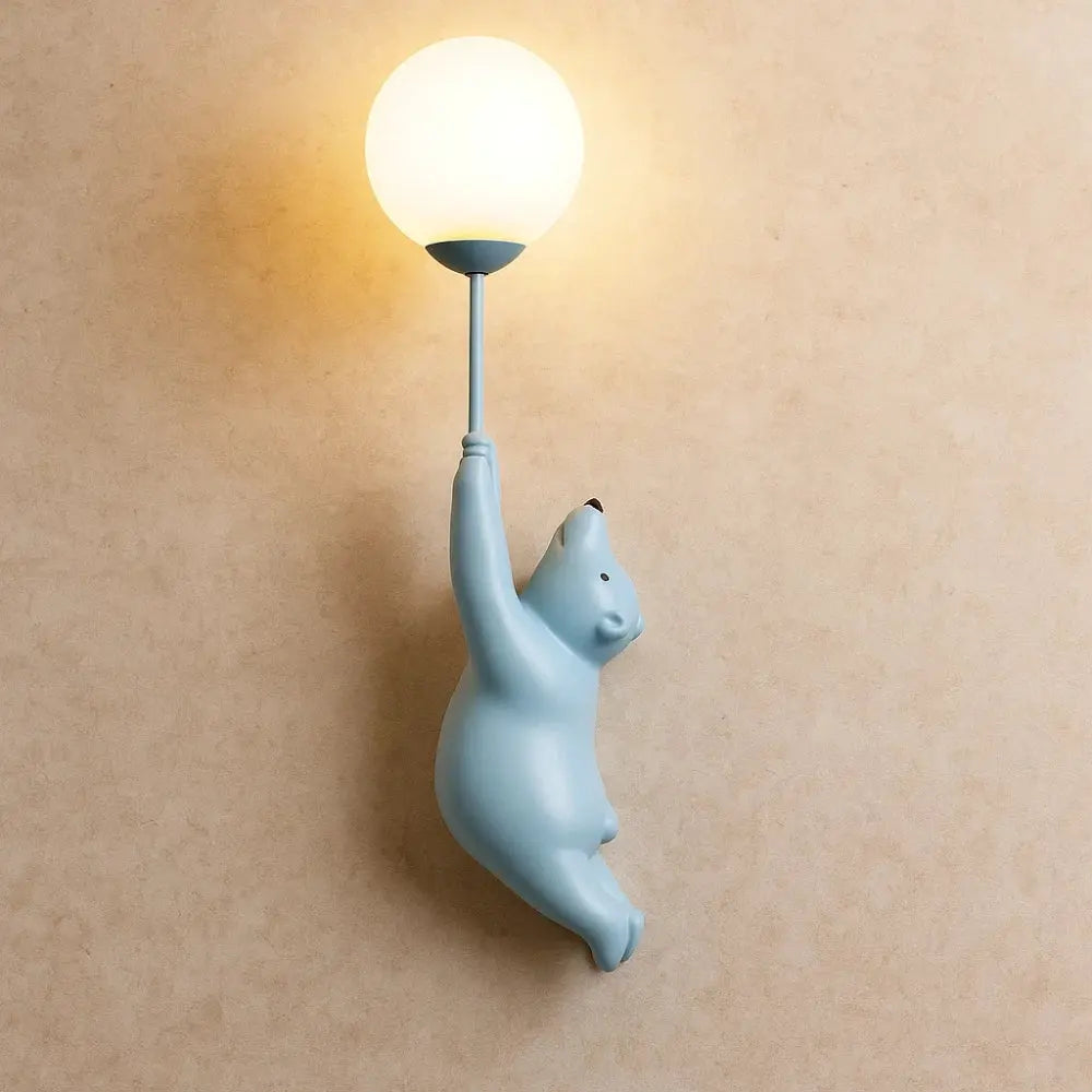 Applique ourson LED chaud tamisé sécurisé enfant - ambiance soir