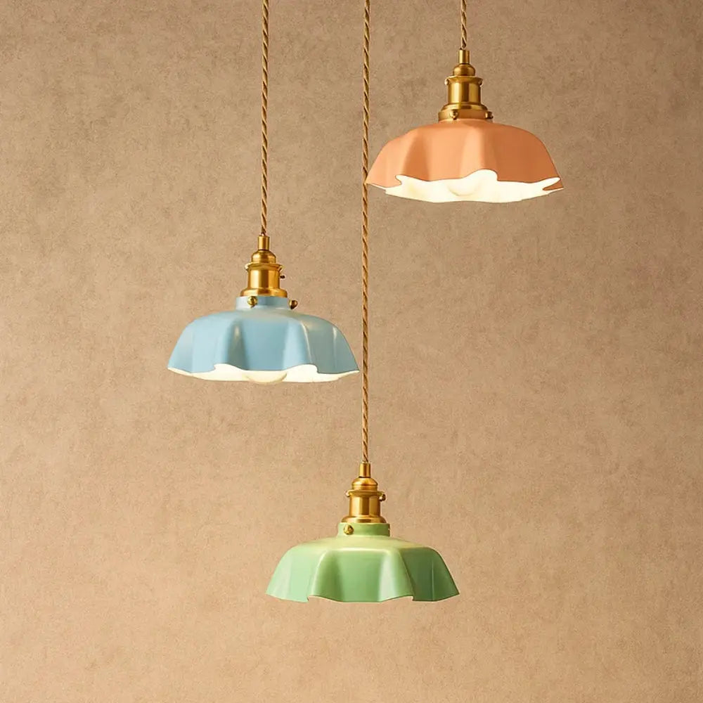 Suspension Laiton Verre Style Atelier Vintage | Brasselia