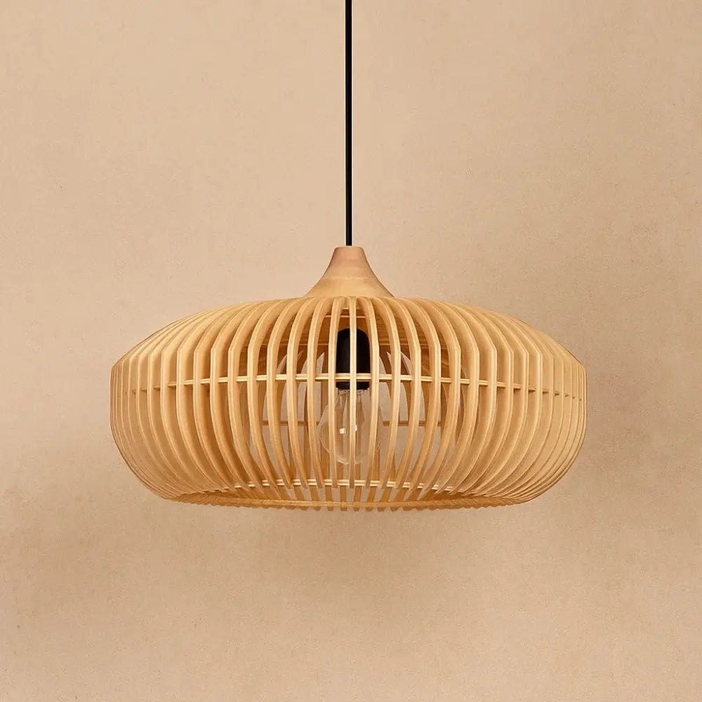 Suspension Bois Japandi Bambou LED Naturel | Takara