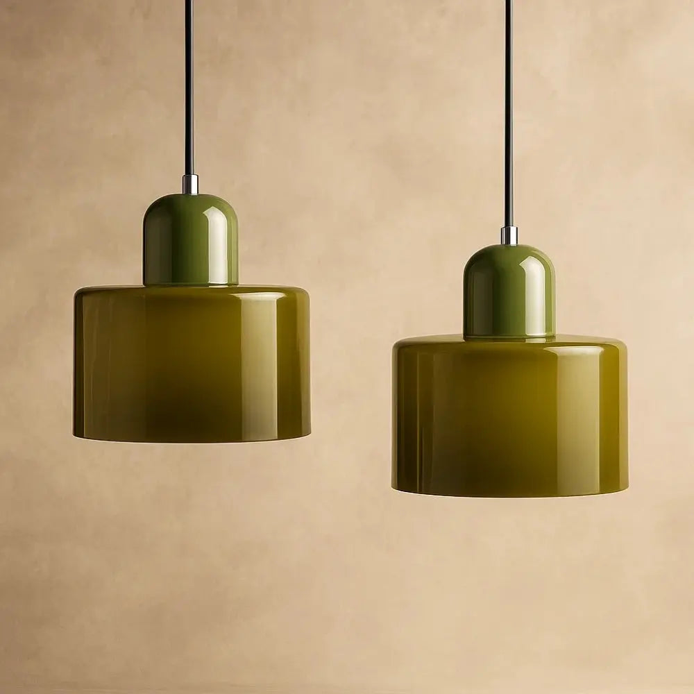 Suspension Verre Coloré Éclat Élégant Métal | Veridia