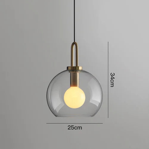 Lot de 3 Suspensions Globe en Verre Acier Doré | Celeste