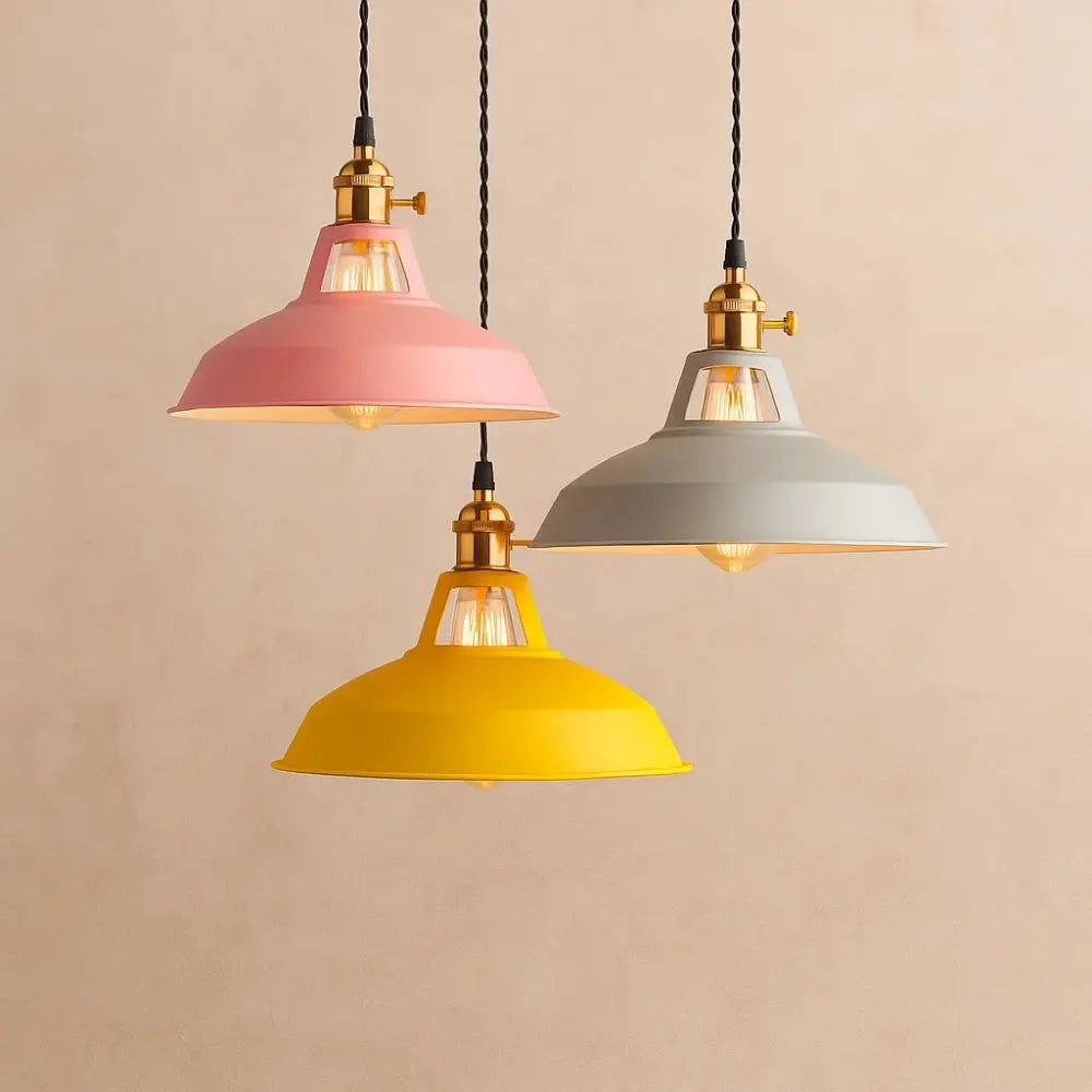 Suspension Industrielle Métal Pastel Rétro E27 | Pastelia