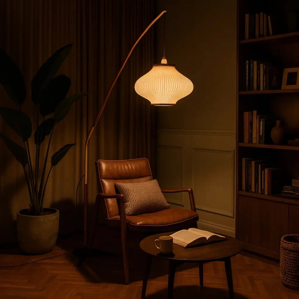 Lampadaire Moderne Sur Pied - Courbe Bois Médiévale | Eldoryn