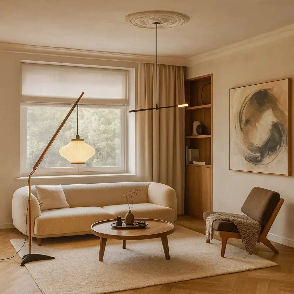 Lampadaire Moderne Sur Pied - Courbe Bois Médiévale | Eldoryn