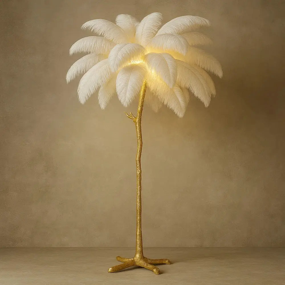 Lampadaire Plume - Plumes d'Autruche Opulentes | Ostrélys