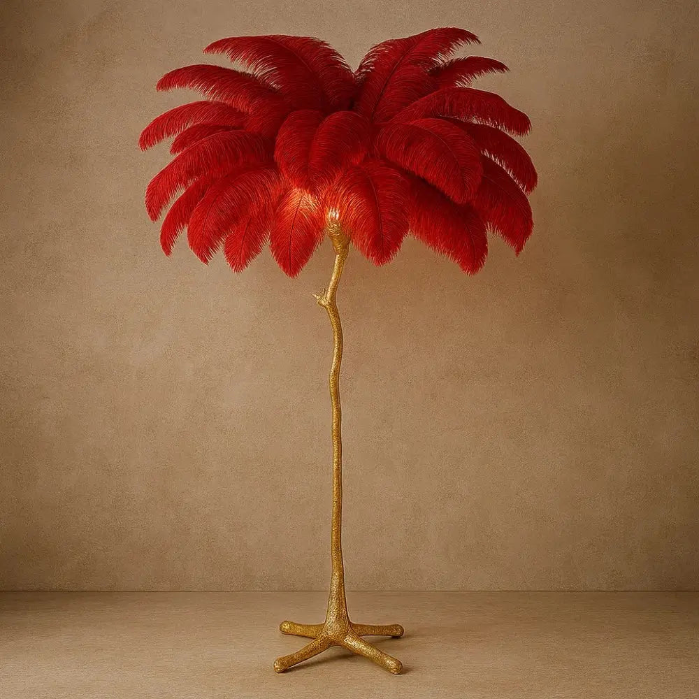 Lampadaire Plume - Plumes d'Autruche Opulentes | Ostrélys