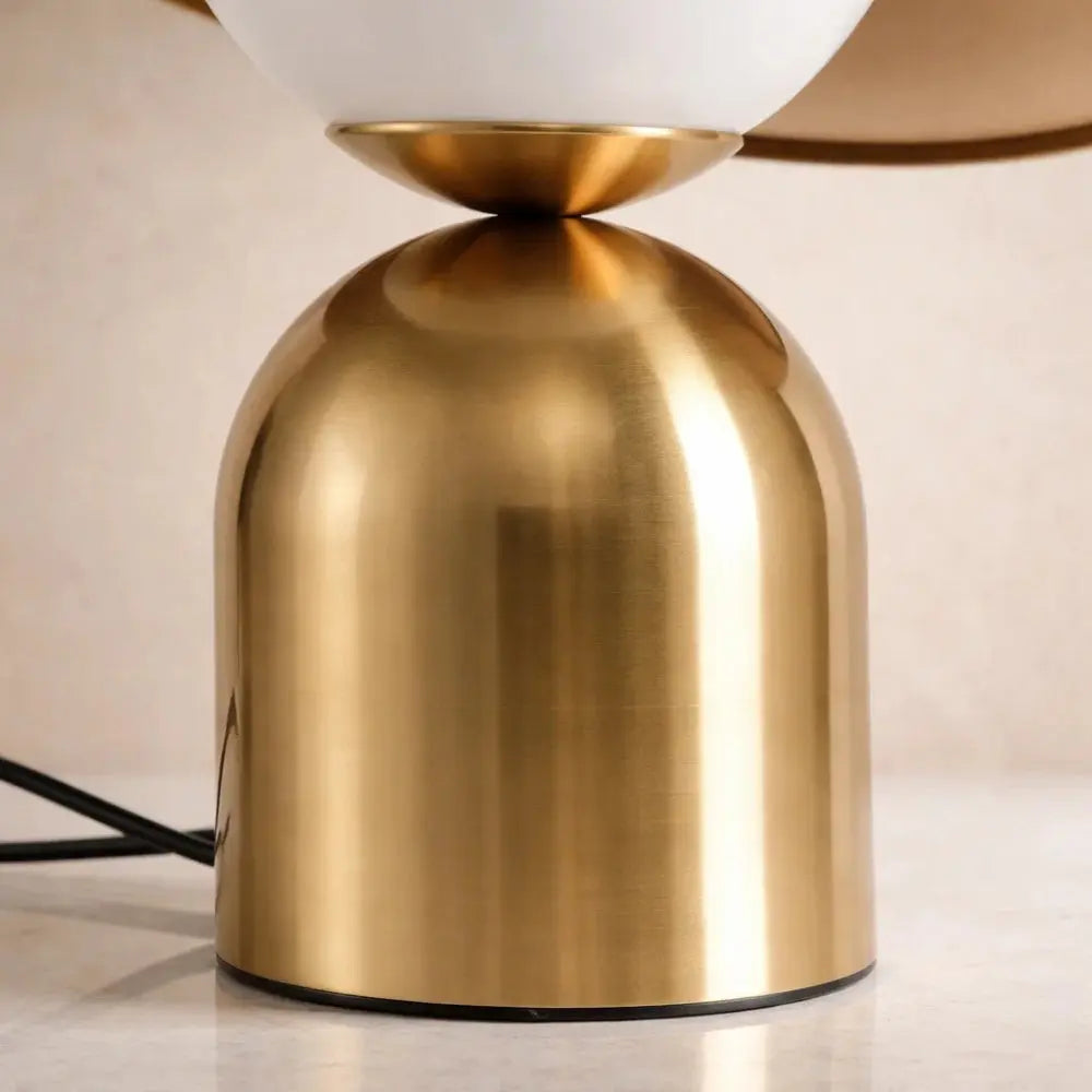 Lampe Champignon Vintage - Dôme Doré en Verre Dépoli | Mycaria