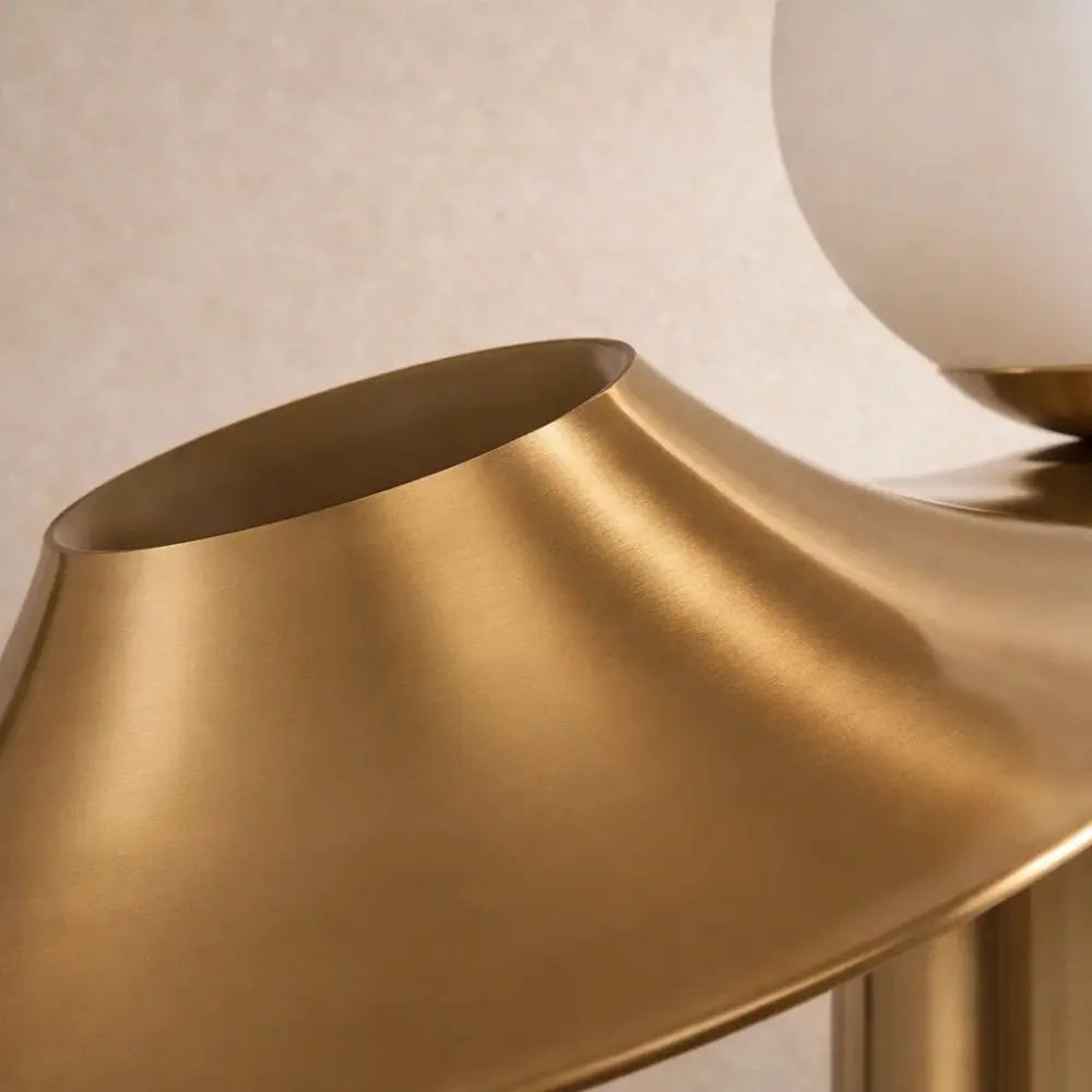 Lampe Champignon Vintage - Dôme Doré en Verre Dépoli | Mycaria