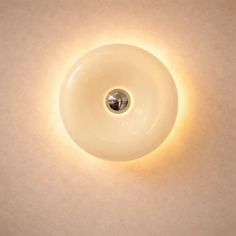Lampe murale verre dépoli lumière douce - detail finition