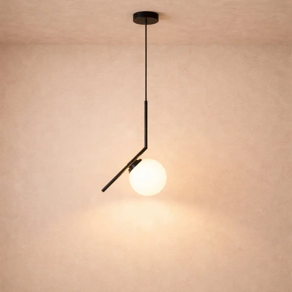 Suspension Orbes Verre et Métal Noir | Ligne Graphique Minimaliste