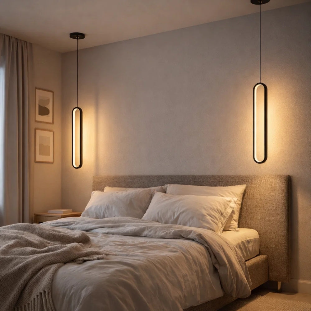 Suspension LED Verticale Aluminium Acrylique | Ligne Minimaliste