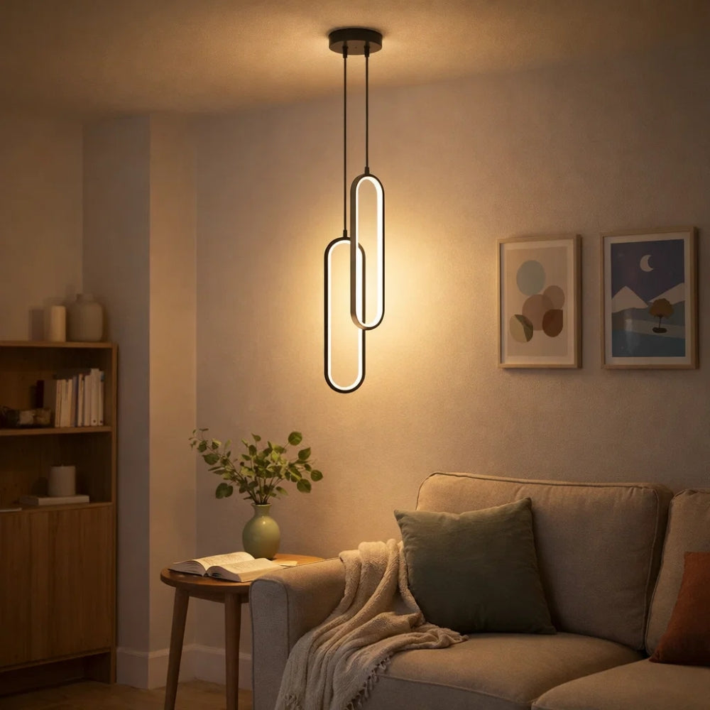 Suspension LED Verticale Aluminium Acrylique | Ligne Minimaliste