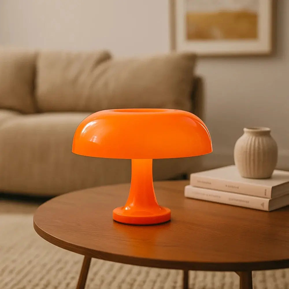 Lampe Champignon Orange LED Réglable Style Rétro | Orla