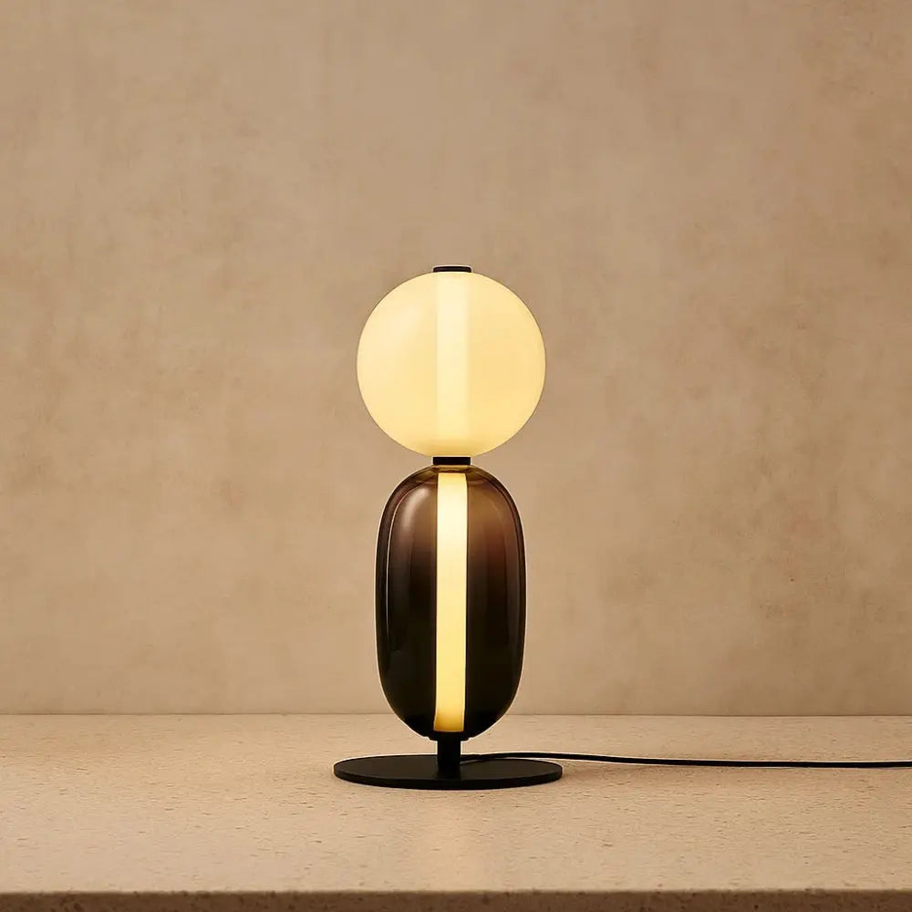 Lampe sur Pied Design Sculptural Verre Coloré Métal | Elvara