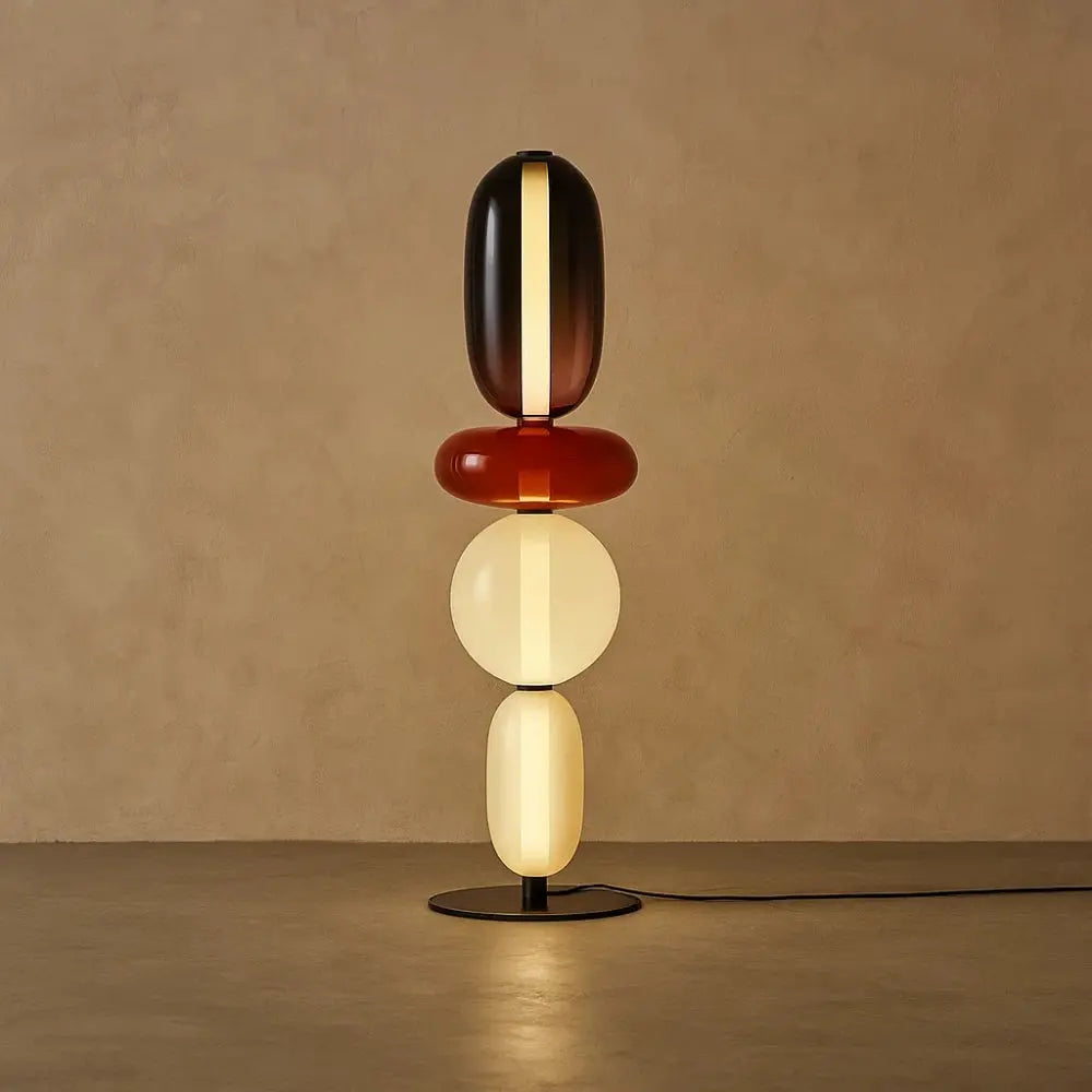 Lampe sur Pied Design Sculptural Verre Coloré Métal | Elvara