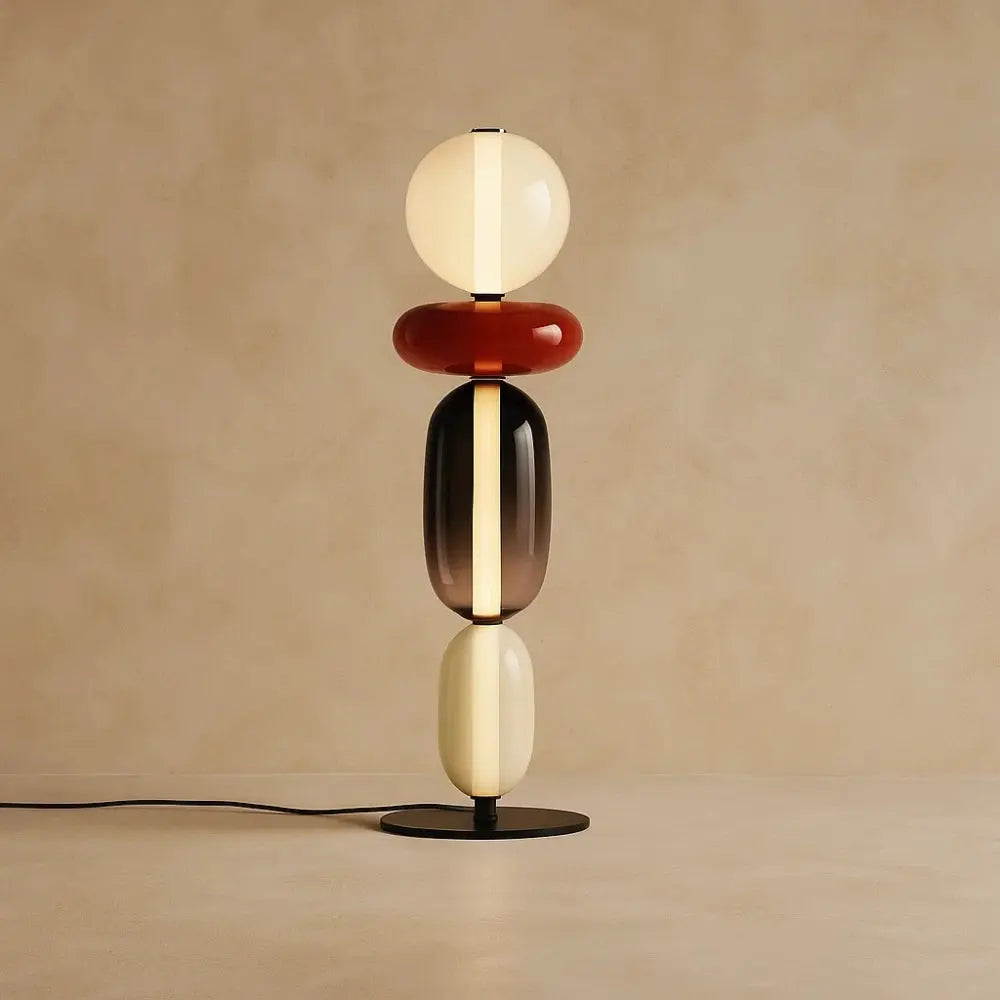 Lampe sur Pied Design Sculptural Verre Coloré Métal | Elvara
