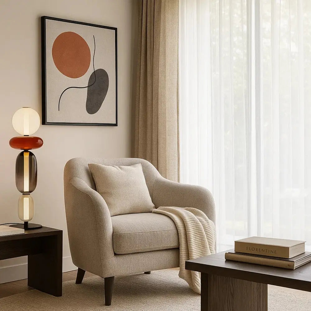 Lampe sur Pied Design Sculptural Verre Coloré Métal | Elvara