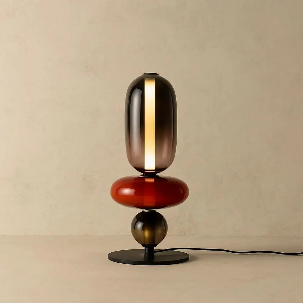 Lampe sur Pied Design Sculptural Verre Coloré Métal | Elvara