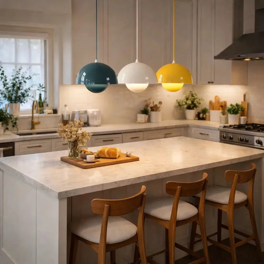 Suspension Demi-Lune LED Métal Coloré | Ligne Nordique Minimaliste