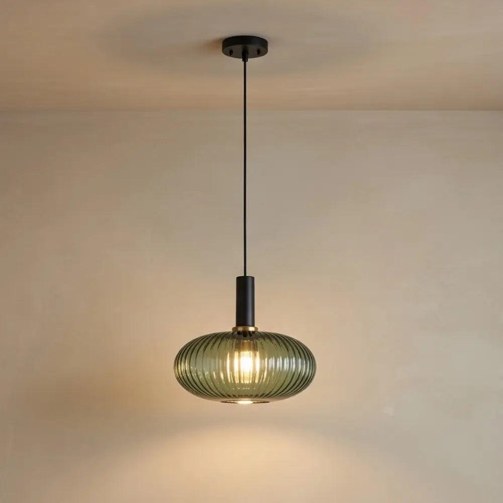 Suspension Verre Ondulé Vintage Coloré | Éclat Rétro Élégant