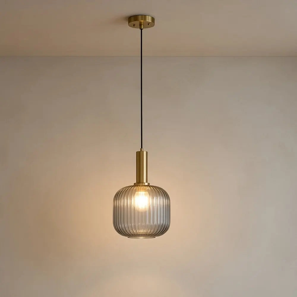 Suspension Verre Ondulé Vintage Coloré | Éclat Rétro Élégant