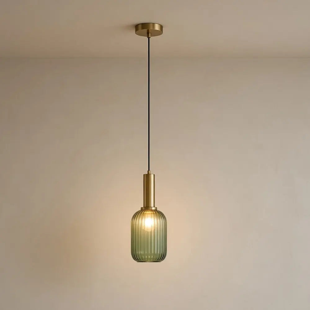 Suspension Verre Ondulé Vintage Coloré | Éclat Rétro Élégant