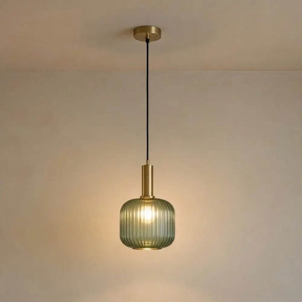 Suspension Verre Ondulé Vintage Coloré | Éclat Rétro Élégant