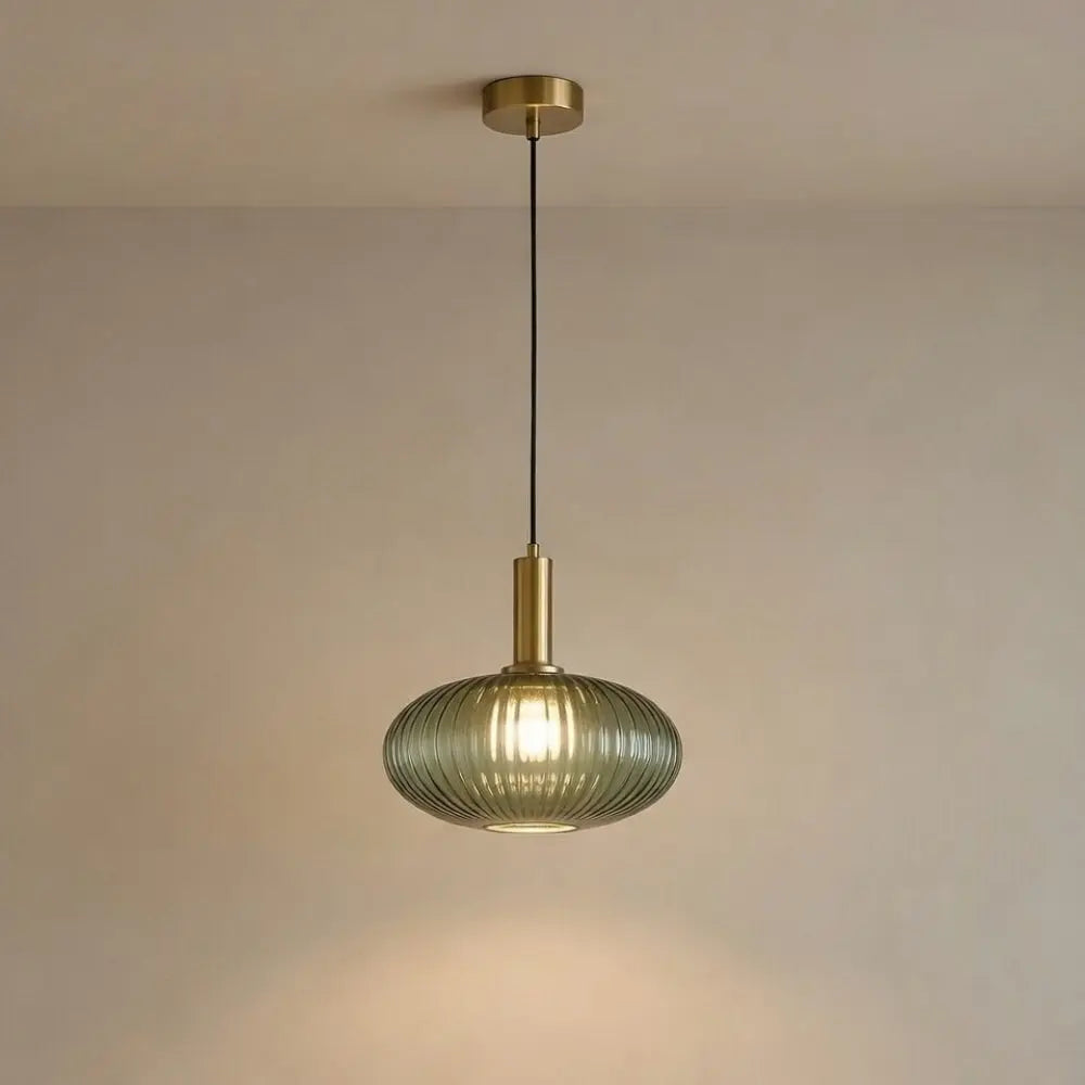 Suspension Verre Ondulé Vintage Coloré | Éclat Rétro Élégant