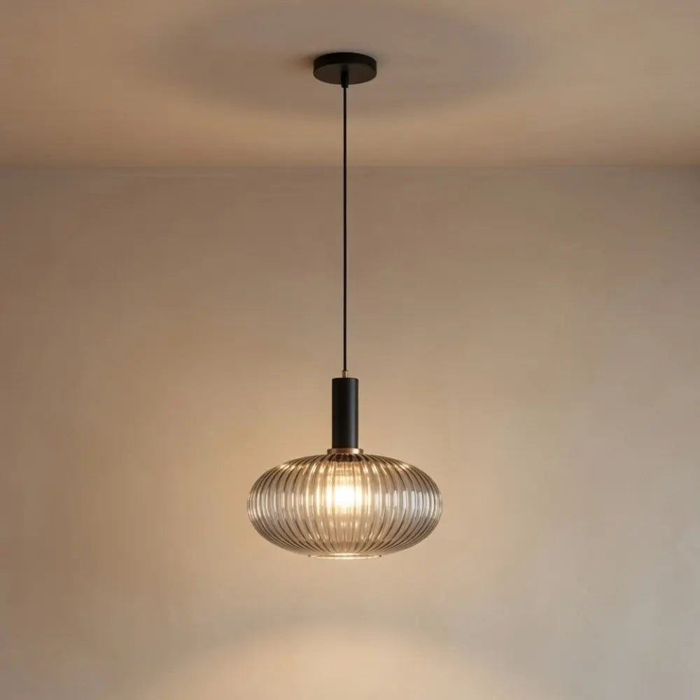 Suspension Verre Ondulé Vintage Coloré | Éclat Rétro Élégant