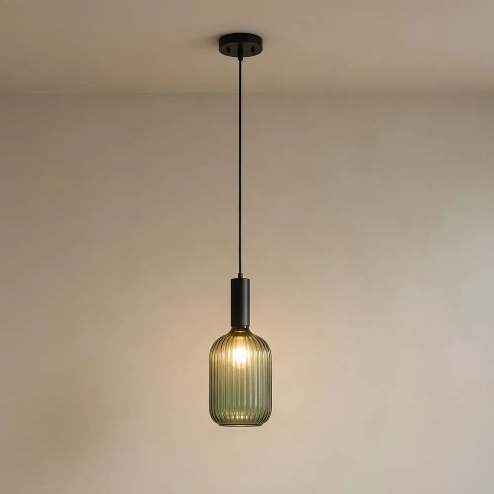 Suspension Verre Ondulé Vintage Coloré | Éclat Rétro Élégant