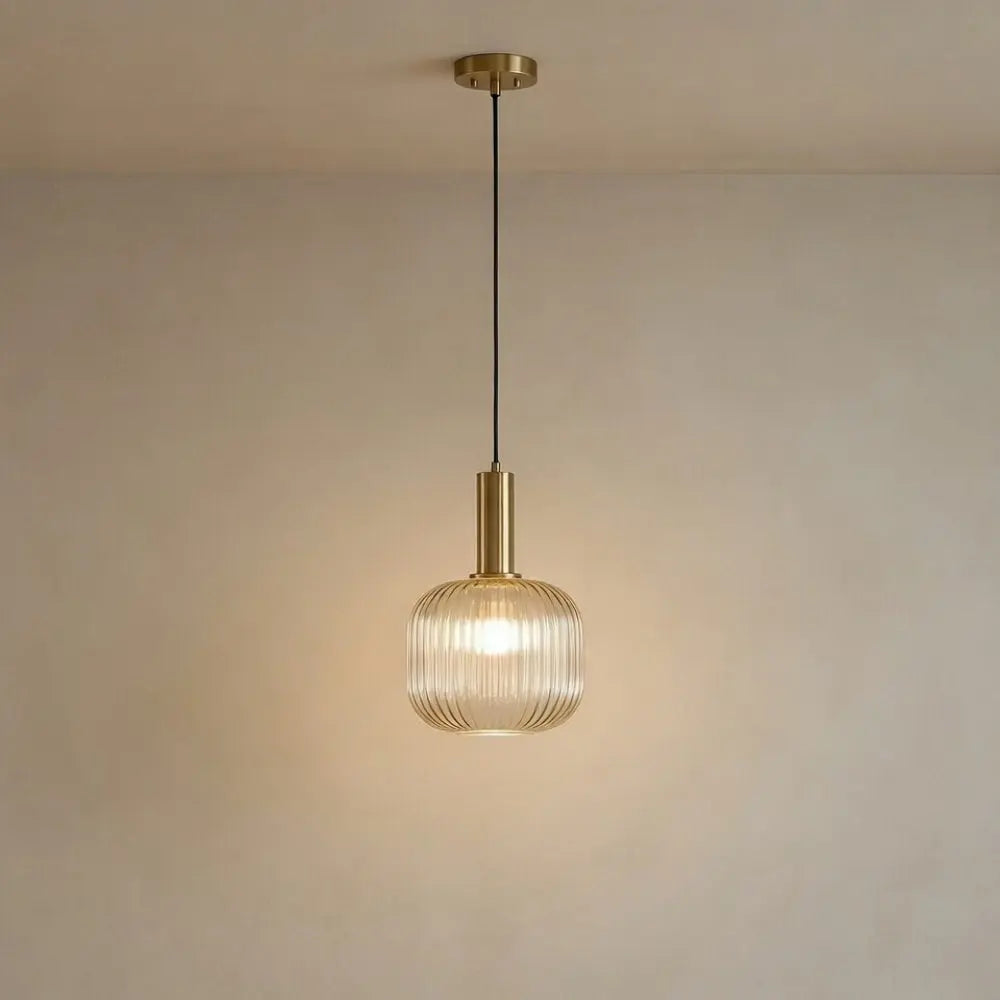 Suspension Verre Ondulé Vintage Coloré | Éclat Rétro Élégant