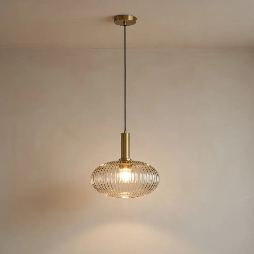 Suspension Verre Ondulé Vintage Coloré | Éclat Rétro Élégant
