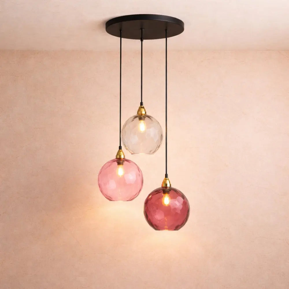 Suspension Sphères Verre Coloré Cascade Lumineuse | Velmora