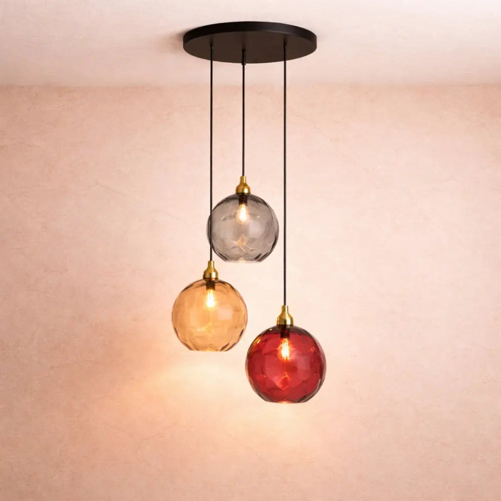 Suspension Sphères Verre Coloré Cascade Lumineuse | Velmora