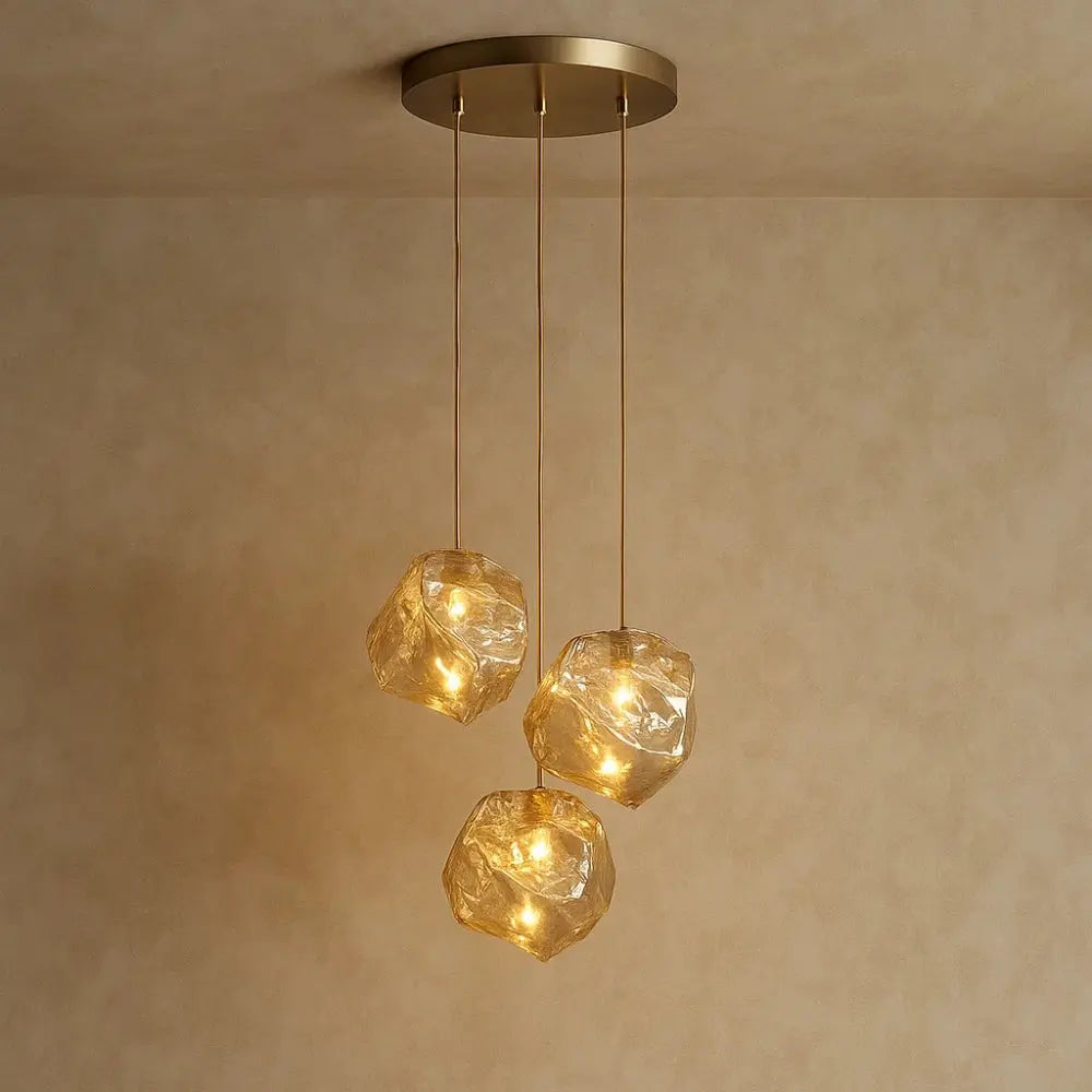 Suspension Globes Verre et Fer Multi-têtes LED | Orbélia