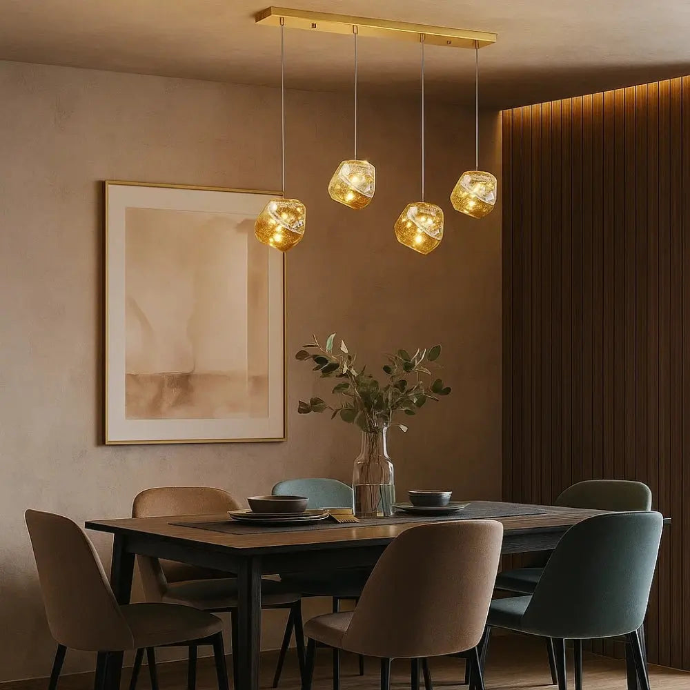 Suspension Globes Verre et Fer Multi-têtes LED | Orbélia