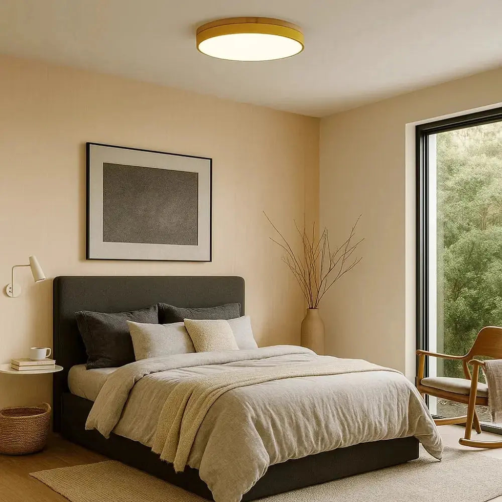 Plafonnier LED – Halo Bois Naturel | Oakelyn